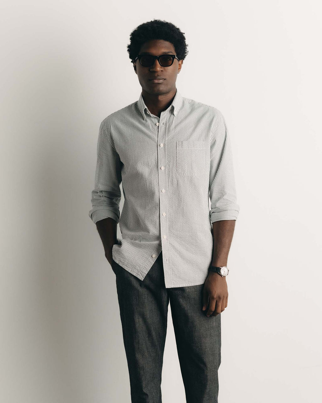 Mateo - Camisa de Lino Azul Océano