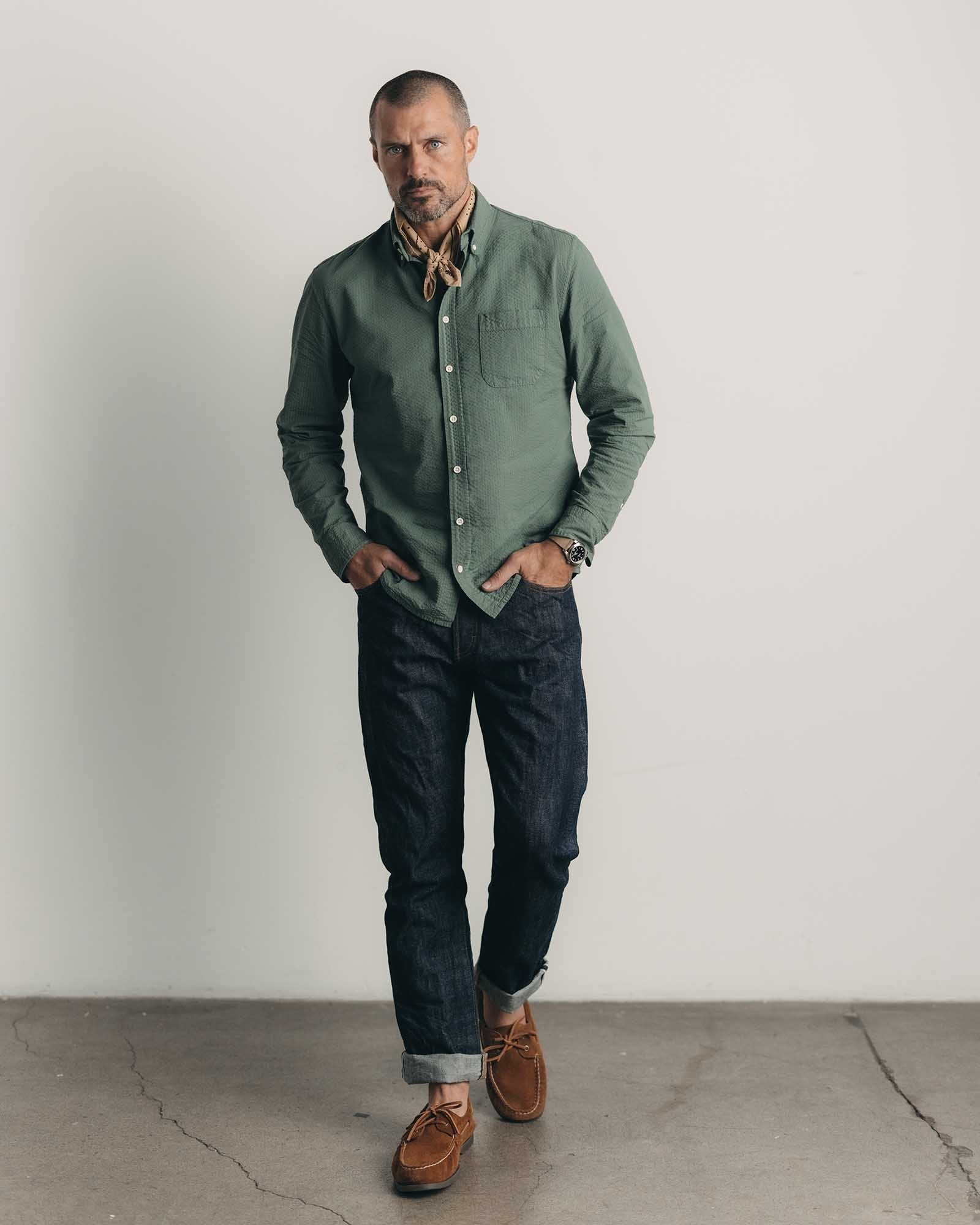 Mateo - Camisa de Lino Azul Océano