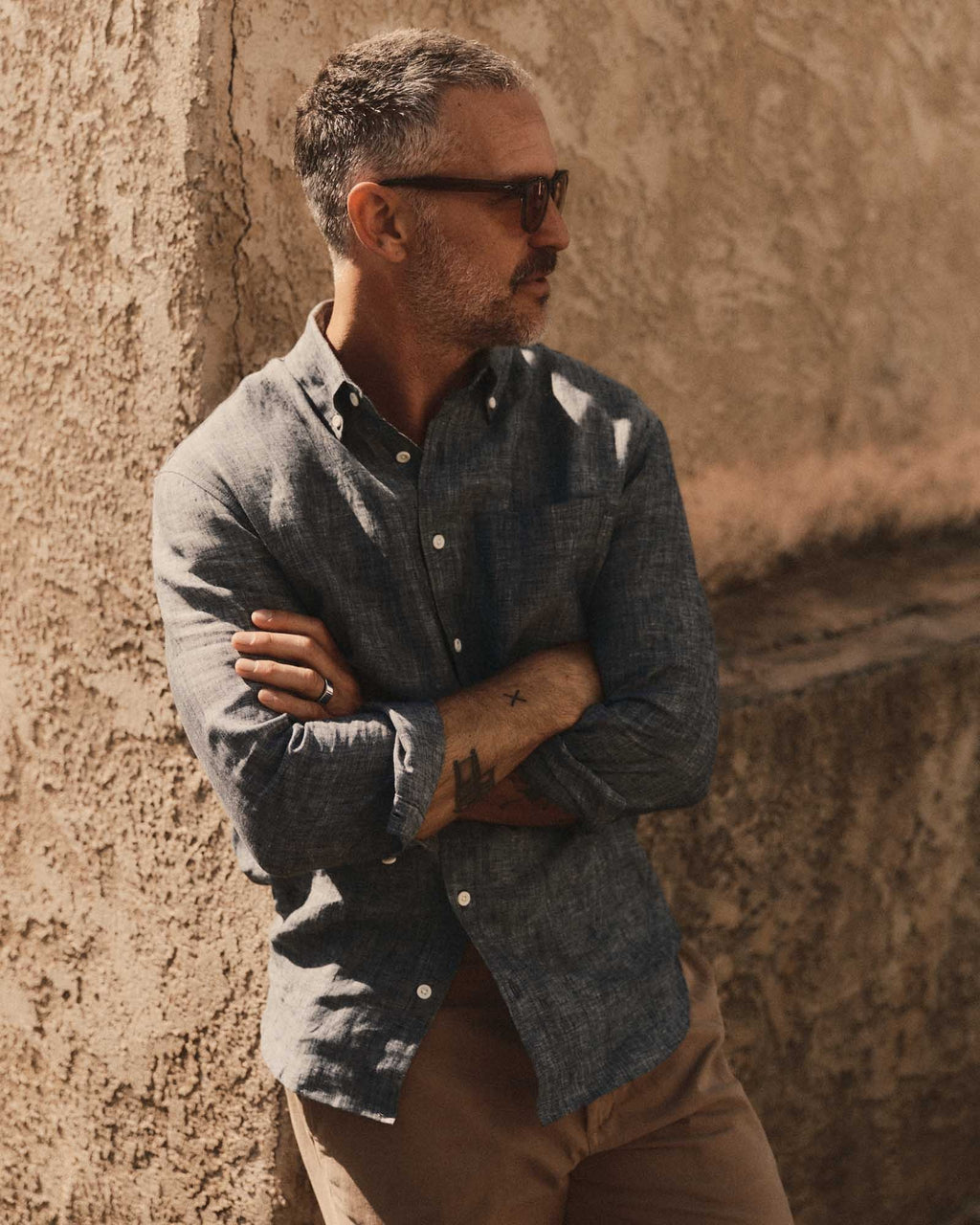 Mateo - Camisa de Lino Azul Océano