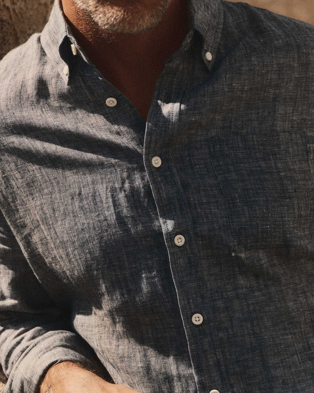 Mateo - Camisa de Lino Azul Océano